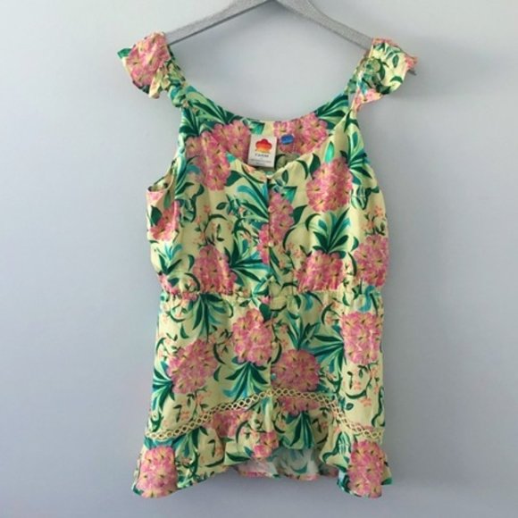 NWT! Anthropologie Anthropologie Farm Rio Ruffled Floral Tank XS - Extra Small - Picture 5 of 7